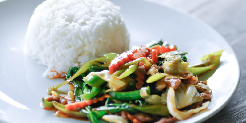Stir-Fried Vegetables with Rice