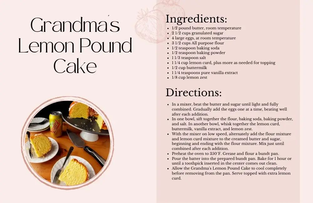 Grandma's Lemon Pound Cake Recipe