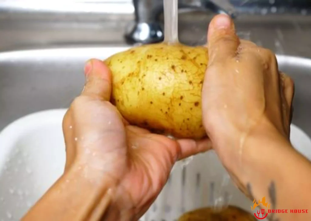 wash dry potatoes